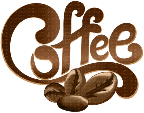 Coffee.Text.Deco.Brown.Victoriabea - darmowe png