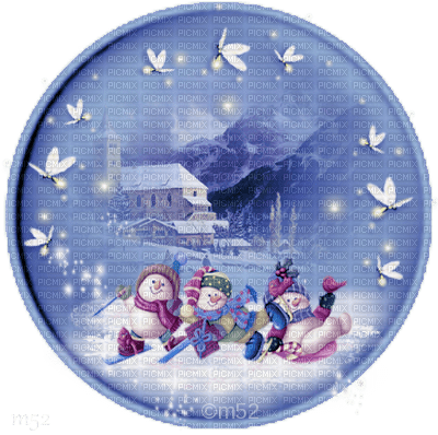 winter-round-circle-snowmen--minou52- - zadarmo png