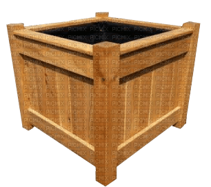 Kaz_Creations Wooden Planter - Free PNG
