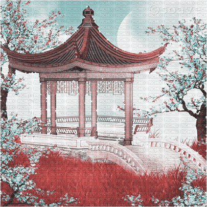soave background oriental animated pink teal - GIF animate gratis