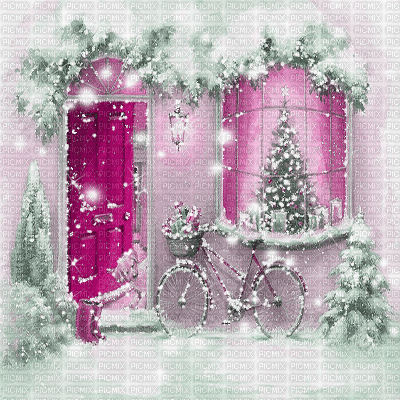 kikkapink background christmas animated snow - Gratis geanimeerde GIF