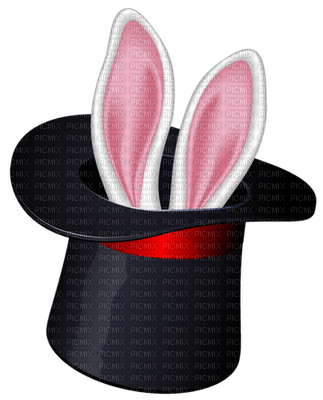 Kaz_Creations Easter Deco Rabbit In Hat Magic - PNG gratuit
