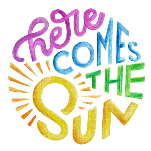 here comes the sun text deco - darmowe png