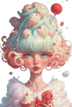 surreal fantasy pastel ice cream girl - 無料png