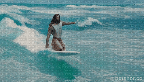 surfing-jesus - Бесплатный анимированный гифка