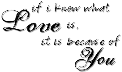 Kaz_Creations Logo Text If I know what Love is,it is because of You - 免费PNG