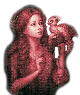Y.A.M._Fantasy woman dragon red - δωρεάν png