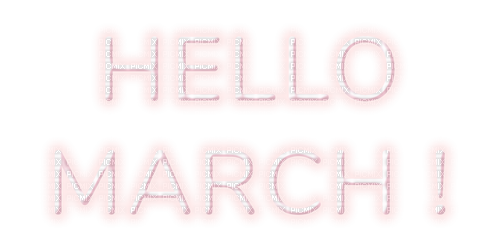 Hello March.Text.Pink.Victoriabea - 無料png