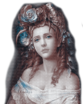Y.A.M._Vintage Fantasy woman girl Sepia - δωρεάν png