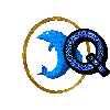 Lettre Q Blue-Dauphinou - Darmowy animowany GIF
