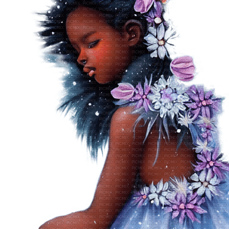 kikkapink winter fantasy girl fairy afro african - 無料png