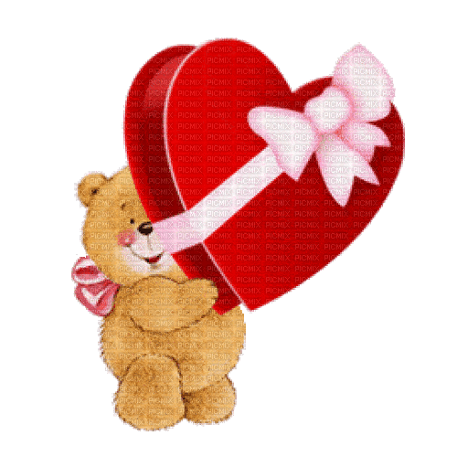 valentines day bear - GIF animé gratuit