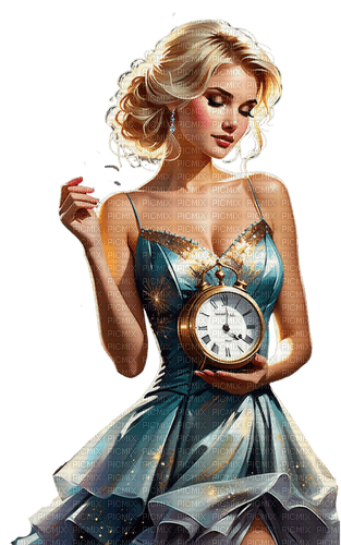 Mujer - reloj - Fin de año - Rubicat - png gratuito