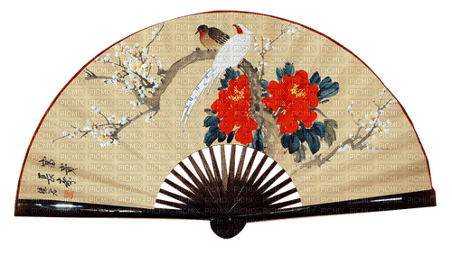 Japanese hand fan deco accessories sunshine3 - Free PNG