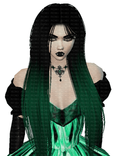 Green Vampire Lady - PNG gratuit