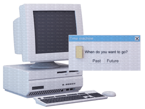 90s computer time machine - PNG gratuit
