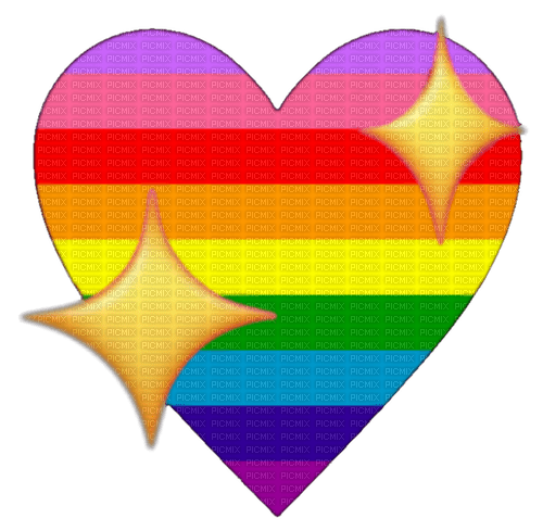 Rainbow Pride heart emoji - gratis png