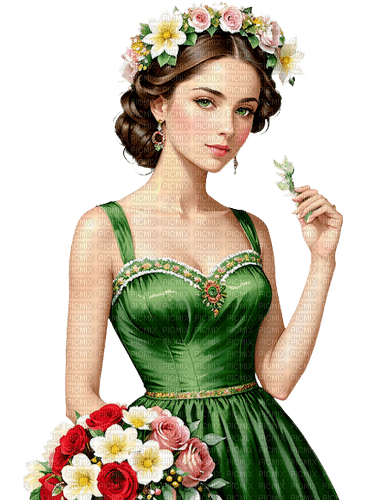 loly33 femme printemps fleur - δωρεάν png