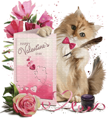 Kaz_Creations Cat-Valentine's-Day - kostenlos png