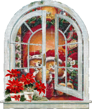 Christmas Window - Бесплатни анимирани ГИФ