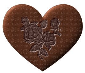 Chocolate Brown Heart Rose - Bogusia - gratis png