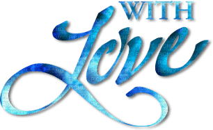 soave text valentine with love blue - Free PNG