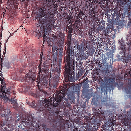 background animated fantasy forest tree - Gratis geanimeerde GIF