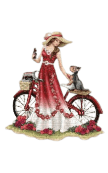 VanessaValo _crea=girl on a bicycle - 無料png