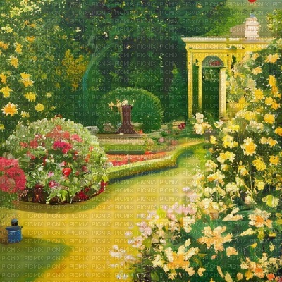 Yellow/Green Spring Garden - безплатен png