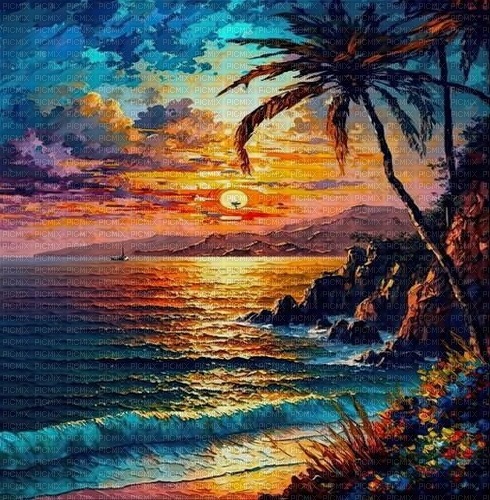 loly33 mer coucher de soleil - PNG gratuit