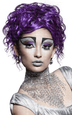 femme au cheveux violet.Cheyenne63 - ücretsiz png