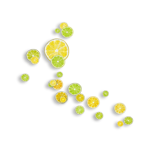 Yellow green limes fruits deco [Basilslament] - бесплатно png
