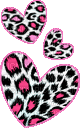 pink cheetah print hearts - Darmowy animowany GIF