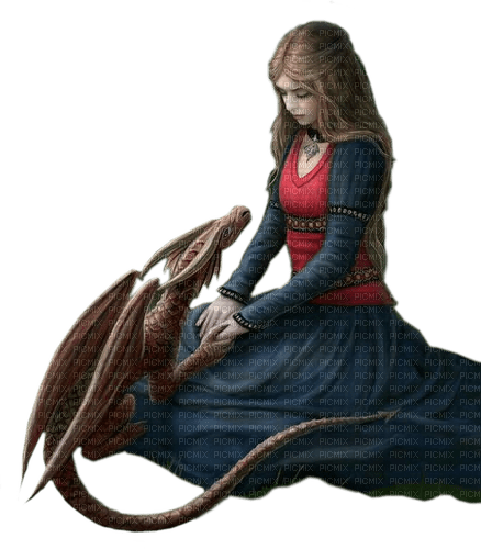 niña i dragon fantasy  dubravka4 - PNG gratuit