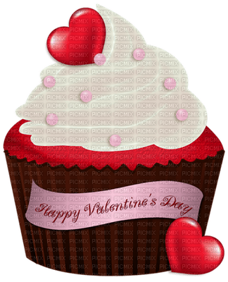 Kaz_Creations Valentine Deco Love Hearts Text Cupcake - bezmaksas png