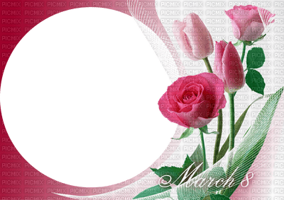 Cadre.Frame.Women's Day.Journée de la Femme.Fleurs.8 March.Victoriabea - gratis png