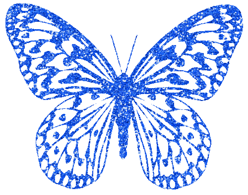 Blue Animated Glitter Butterfly - By KittyKatLuv65 - Бесплатни анимирани ГИФ