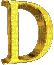 Kaz_Creations Alphabets Yellow Colours Letter D - GIF animate gratis