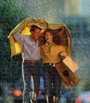 couple in rain bp - png ฟรี