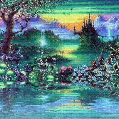 soave background animated forest  water - GIF animé gratuit