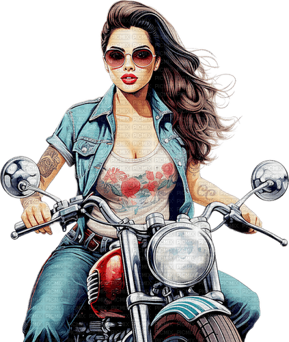 ♡§m3§♡ female rockabilly bike blue iamge - gratis png