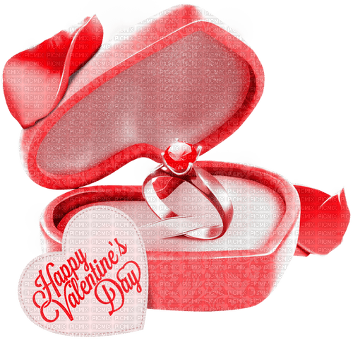 Ring.Box.Petals.Card.White.Red - zdarma png