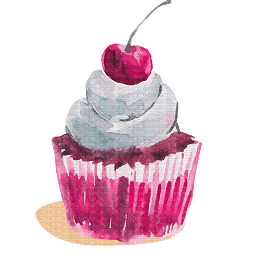 cupcake watercolor Bb2 - png gratis