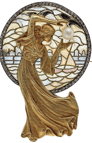 Woman Art Deco Gold - Bogusia - bezmaksas png