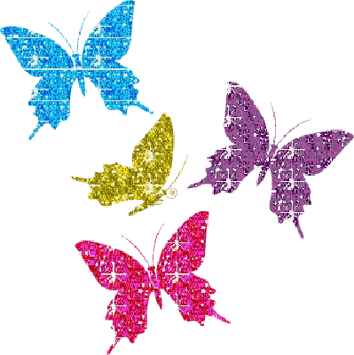 glitter butterflies - GIF animé gratuit