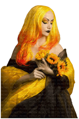 woman yellow hair bp - gratis png