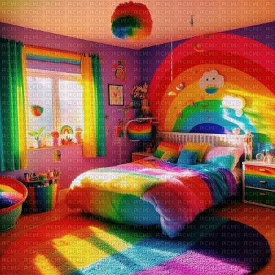 Rainbow Bedroom - png ฟรี
