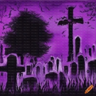 Purple Haunted Graveyard - 無料png