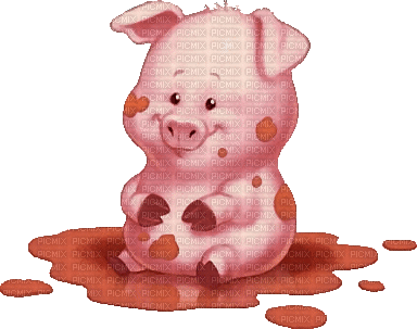 Muddy Pig - GIF animé gratuit