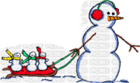Snow man - Animovaný GIF zadarmo